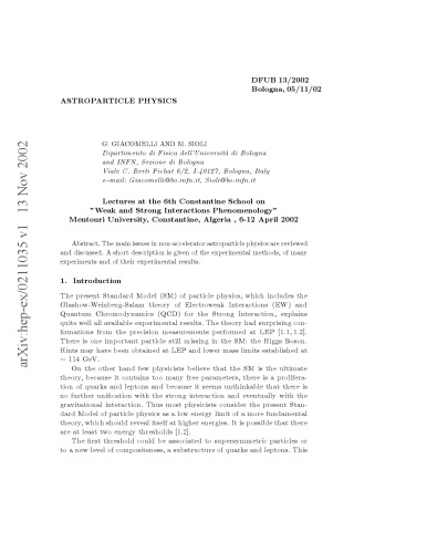 Astroparticle Physics [lg article]