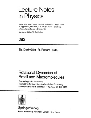 Rotational Dynamics of Small and Macromolecules