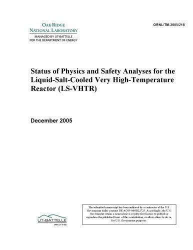 Physics, Safety Analyses - LS-VHTR