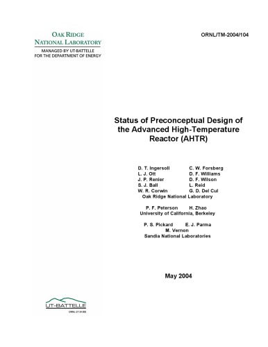 Preconceptual Design - AHTR