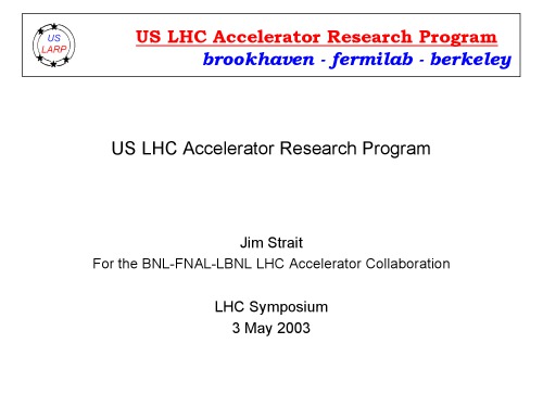 US LHC Symposium [presentation slides]