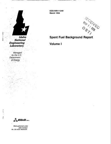 Spent Fuel Background Report Vol 1