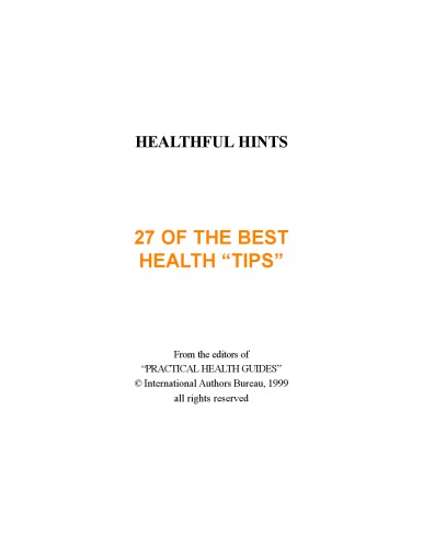 27 of the Best Health Tips - Practical Health Guides