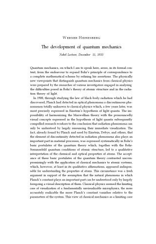 The development of quantum mechanics