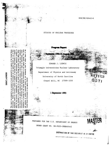 Studies of Nuclear Processes