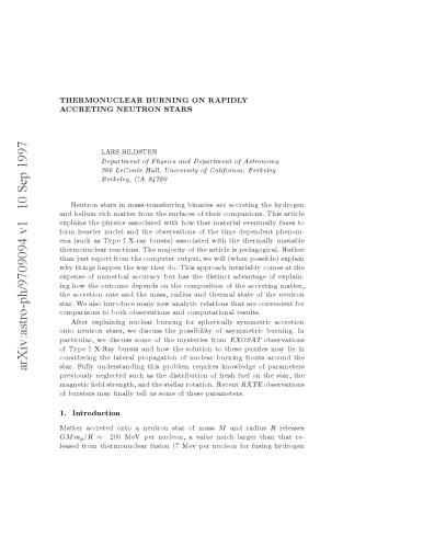 Thermonuclear Burning on Rapidly Accreting Neutron Stars