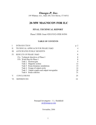 20 MW Magnicon for ILC [tech rpt]