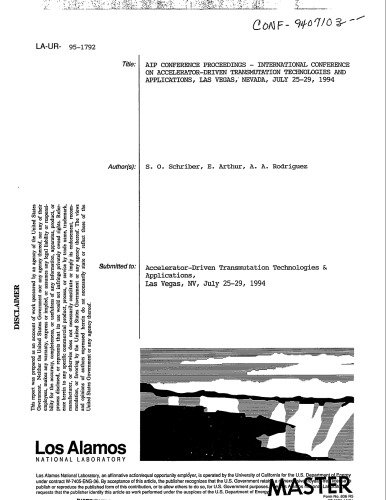 Accelerator-Driven Transmutation Tech - AIP Conf Proceedings