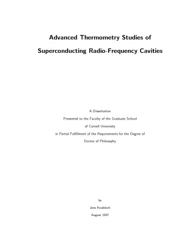 Advanced Thermometry of Supercond RF Cavities (particle accels)