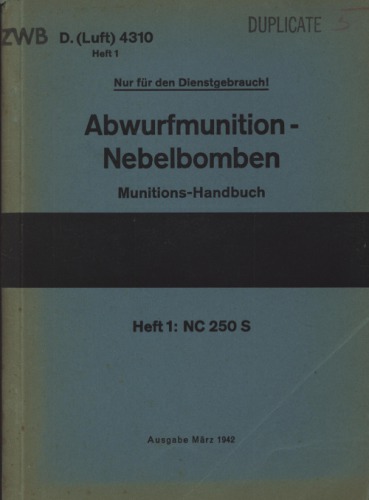 Aircraft Munitions Manual - Nebelbomben NC 250 s
