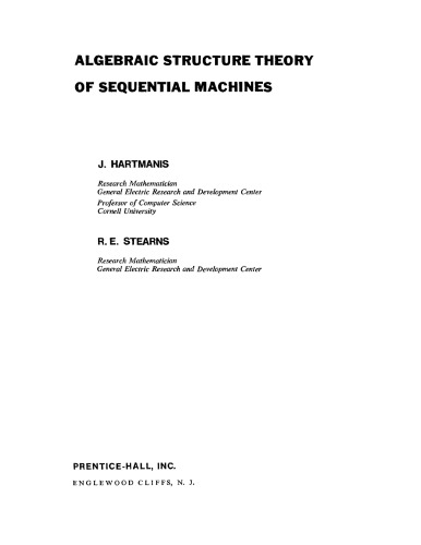 Algebraic Structure Theory of Sequential Machines [appl math]