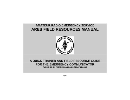 Amateur Radio Emergency Communication Manual - ARRL