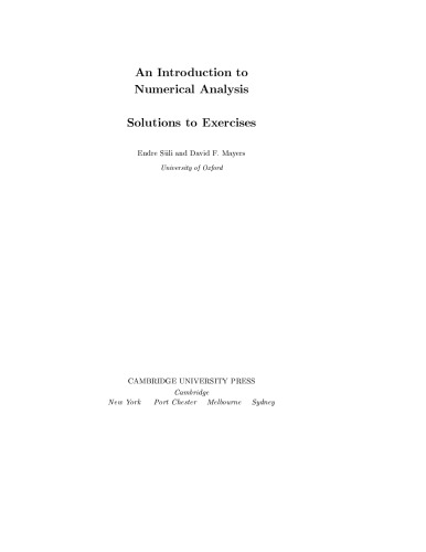 An Introduction to Numerical Analysis