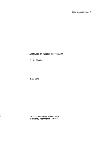 Anomalies of Nuclear Criticality