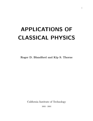 Applications of Classical Physics