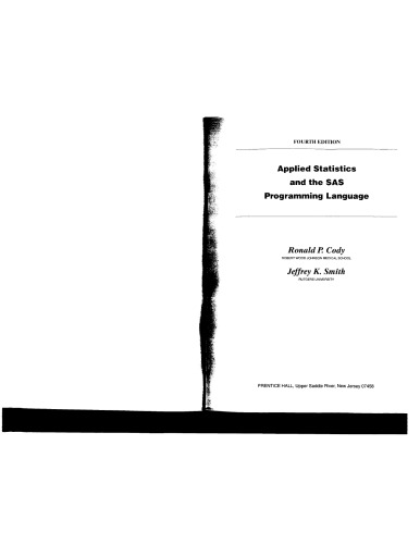 Applied Statistics and the SAS Pgmg Lang.