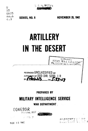 Artillery in the Desert (Spl. Series No. 6) [MIS 461]