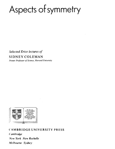 Aspects of Symmetry - Sel. Erice Lects. [high-energy physics]