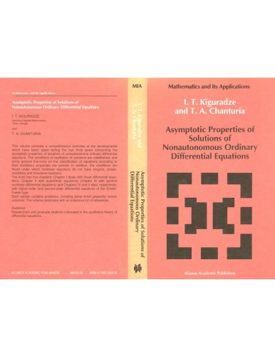 Asymptotic Props of Solns of Nonautonomous Ordinary Diff Eqns