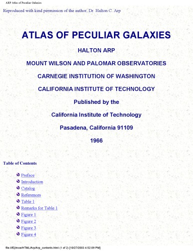 Atlas of Peculiar Galaxies [website capture]
