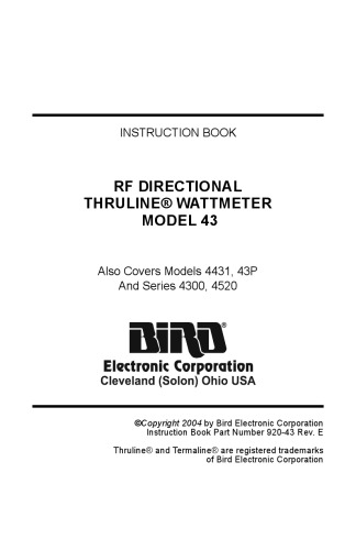 Bird Wattmeters (several models)