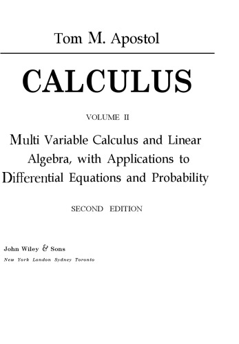 Calculus and Linear Algebra Volume 2
