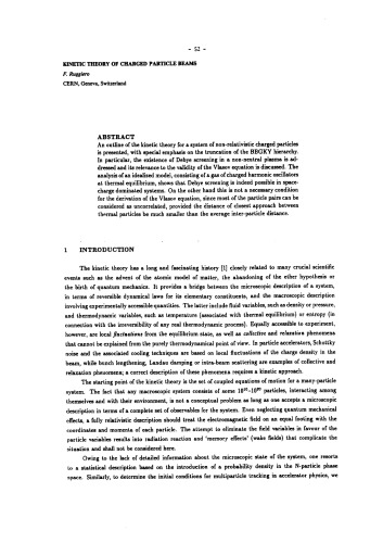 CAS-CERN - Kinetic Theory of Charged Particle Beams