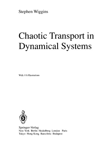 Chaotic Transport in Dynamical Systs. [appl. math]