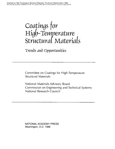 Coatings for High Temperature Structural Materials - NMAB