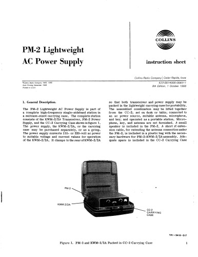 Collins PM-2 Lightweight AC Power Supply