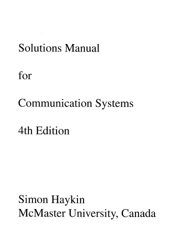 Communication Systems  [solutions manual]