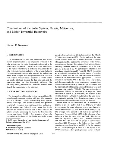 Composition of the Solar System [short article]