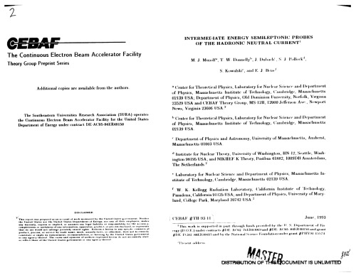 Continuous Electron Beam Accelerator Facility [theory grp articles]