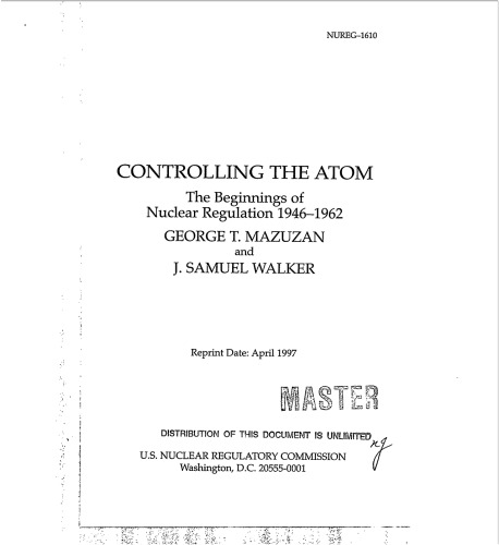 Controlling the Atom - Nuclear Regulation 1946-1962
