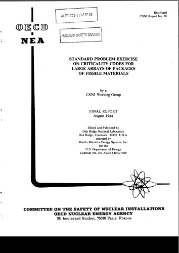 Criticality Codes for Large Arrays of Packages of Fissile Mtls (csni84-78)