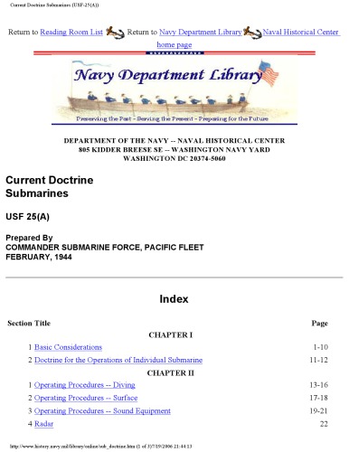 Current Doctrine - Submarines [website capture]