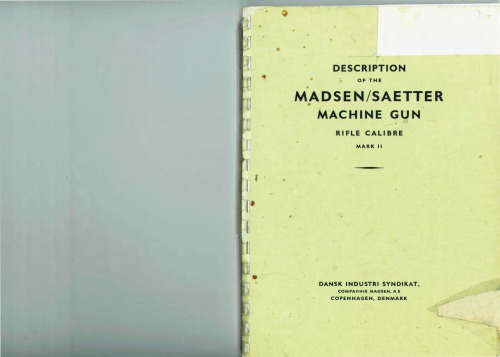 Desc. of the Madsen Saetter Machine Gun, Rifle Cal., Mk. II -
