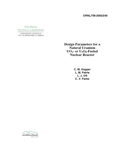 Design Parameters - Natural Uranium-Fuelled Nuclear Reactor