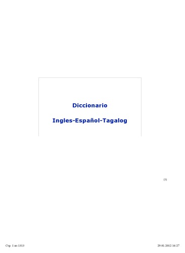 Diccionario Ingles-Español-Tagalog