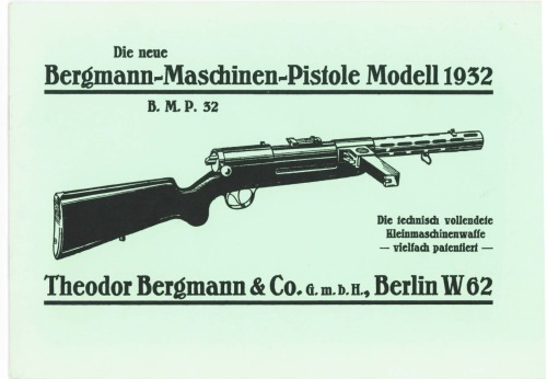 Die neue Bergmann Machinen Pistole Modell 1932 B.M.P. 32 