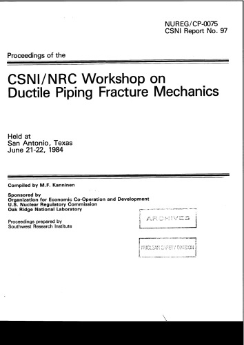 Ductile Piping Fracture Mechanics (csni84-97)