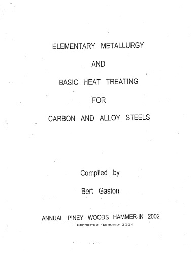 Elem. Metallurgy & Heat-Treating (Making Knives)