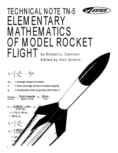 Elementary Math of model rocket flight - Estes co.