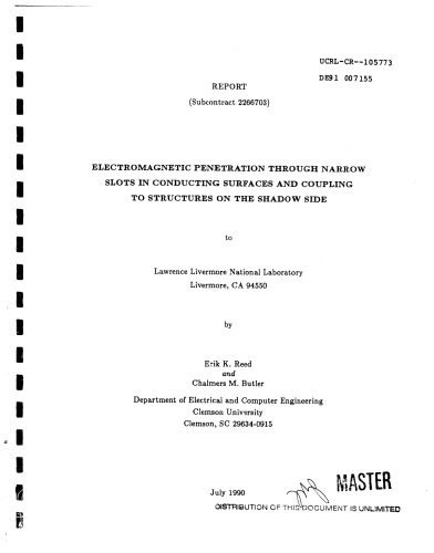 EM Penetration Through Narrow Slots in Conducting Surfaces
