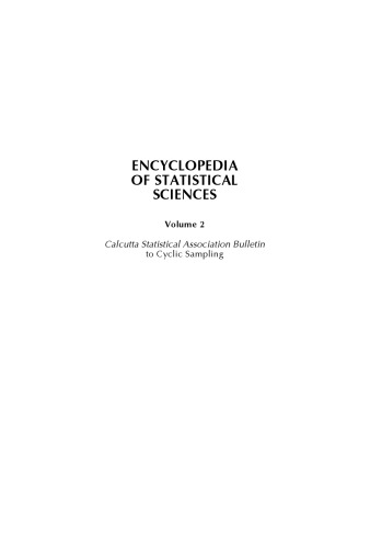 Encyclopedia of Statistical Sciences