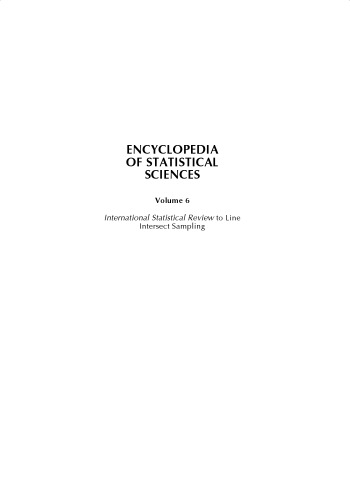 Encyclopedia of Statistical Sciences