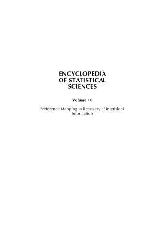 Encyclopedia of Statistical Sciences