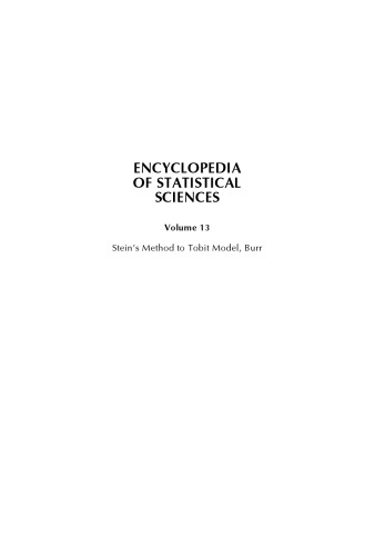 Encyclopedia of Statistical Sciences