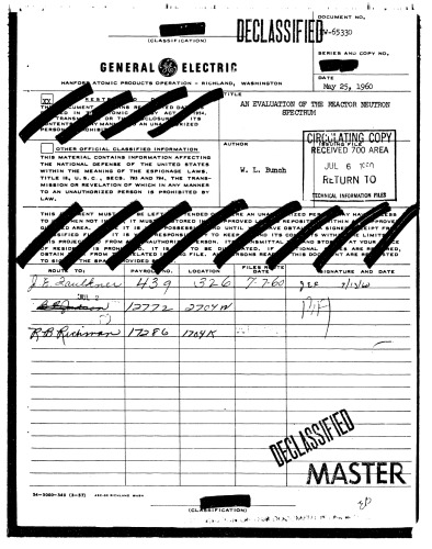 Evaluation of the Reactor Neutron Spectrum [Declassified]