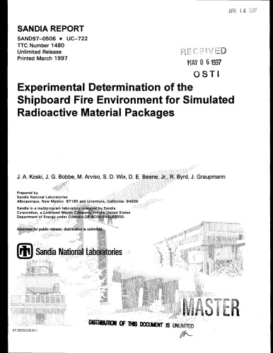 Exper Determ of Shipboard Fire Cond for Simul Rad Mtl Pkgs